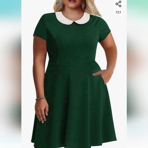 Green Peter Pan collar dress